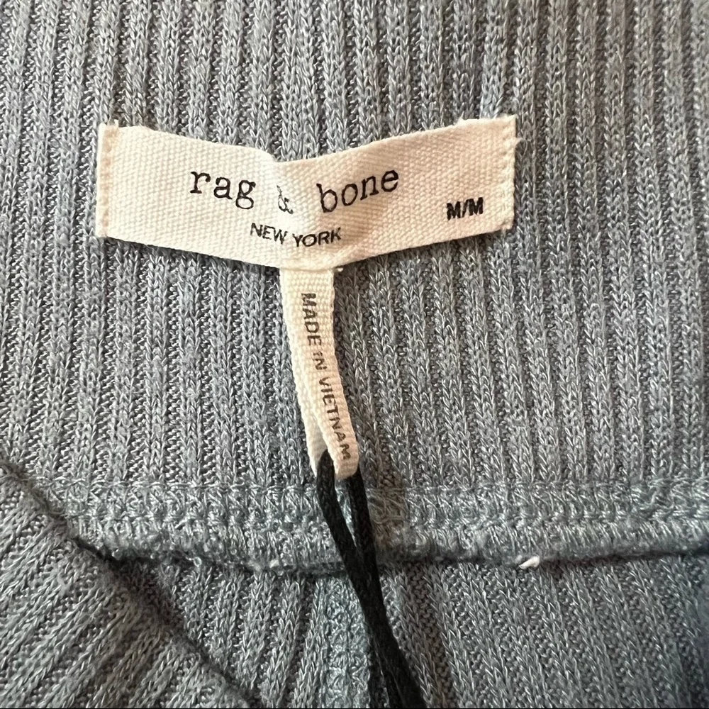 Rag & Bone | NWT The Knit Rib Bike Short Greyed Blue High Waisted Pull-On Size M